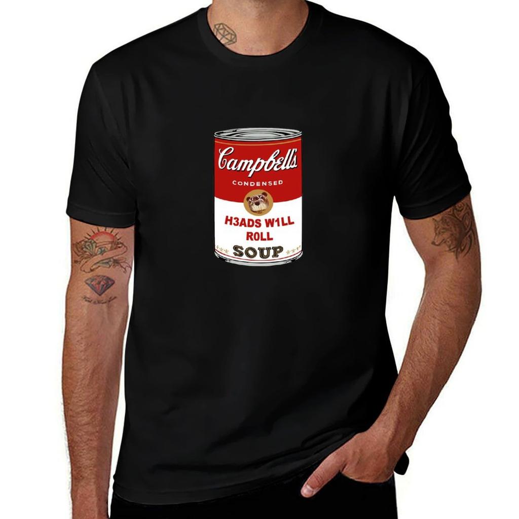 H3ads W1ll R0ll Campbells Pop Art Tshirt Work Basic Short Sleeve Top Tshirt