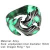 Luminous Ring Eye-catching Rust-proof Glowing Men's Dragon Shaped Ring