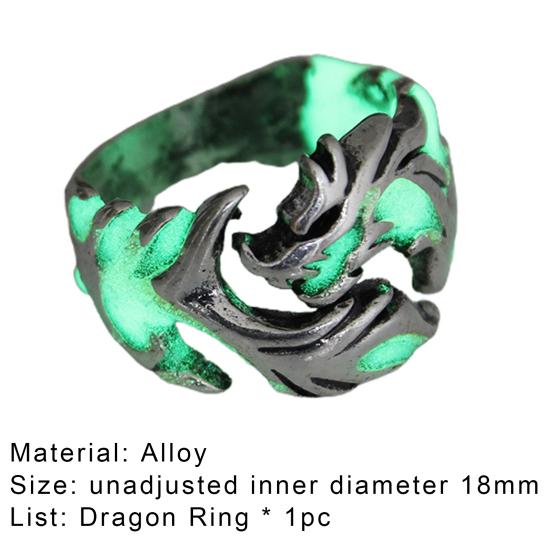 Luminous Ring Eye-catching Rust-proof Glowing Men's Dragon Shaped Ring