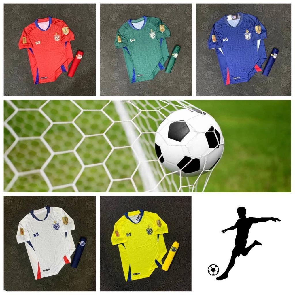 Thailand FOOTBALL SOCCER NATION TEAM JERSEY SHIRT HOME FAN Print V Neck Unisex Men Women Quick Dry Short Sleeve Uniform Elephant Logo Sport