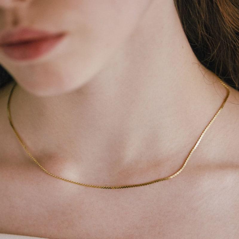 by hyeres [925 silver] Flat s chain necklace (Gold) BH7N40711Y9420