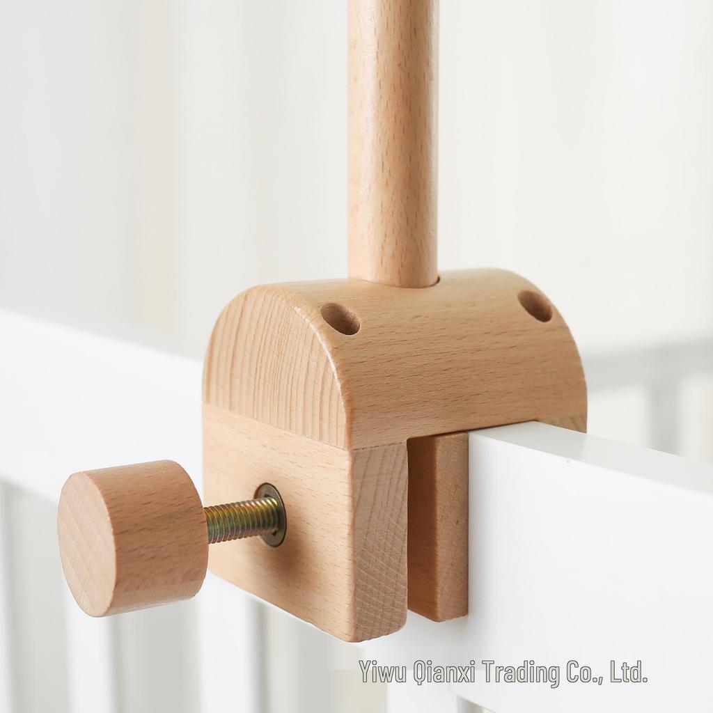 Wooden Arched Crib Mobile Arm & Mosquito Net Hanger - Newborn Soothing Accessory