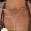 2-3pcs Women's Gold Necklace Stainless Steel Adjustable Choker Necklace CZ Pearl Pendant Chain Gold – with Jewellery Box