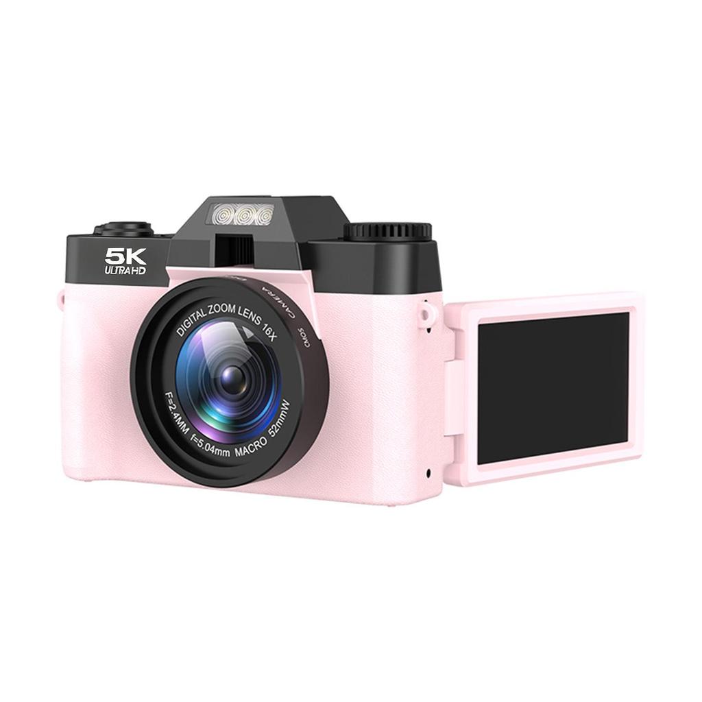 4K HD Mirrorless Retro Camera with Flip Screen, WiFi, 16x Zoom, Image Stabilization, and Beauty Mode.