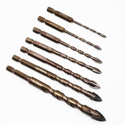 Brocas de Vidrio Cerámico Cruzadas Duraderas Vástago Hexagonal Herramienta de Perforación Multifuncional Abreagujeros Baldosa Cerámica