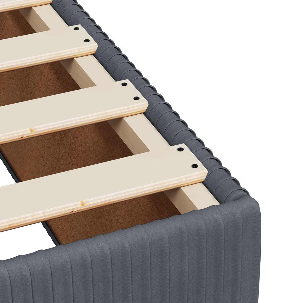 Box Spring Bed with Mattress Dark Grey 200 X 200 Cm Velvet