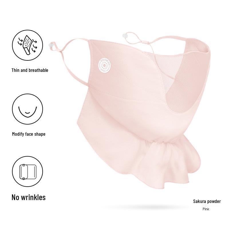 Women's Ice Silk Sunscreen Mask - Breathable, Moisturizing, Seamless Ear-Hanging Sun Visor