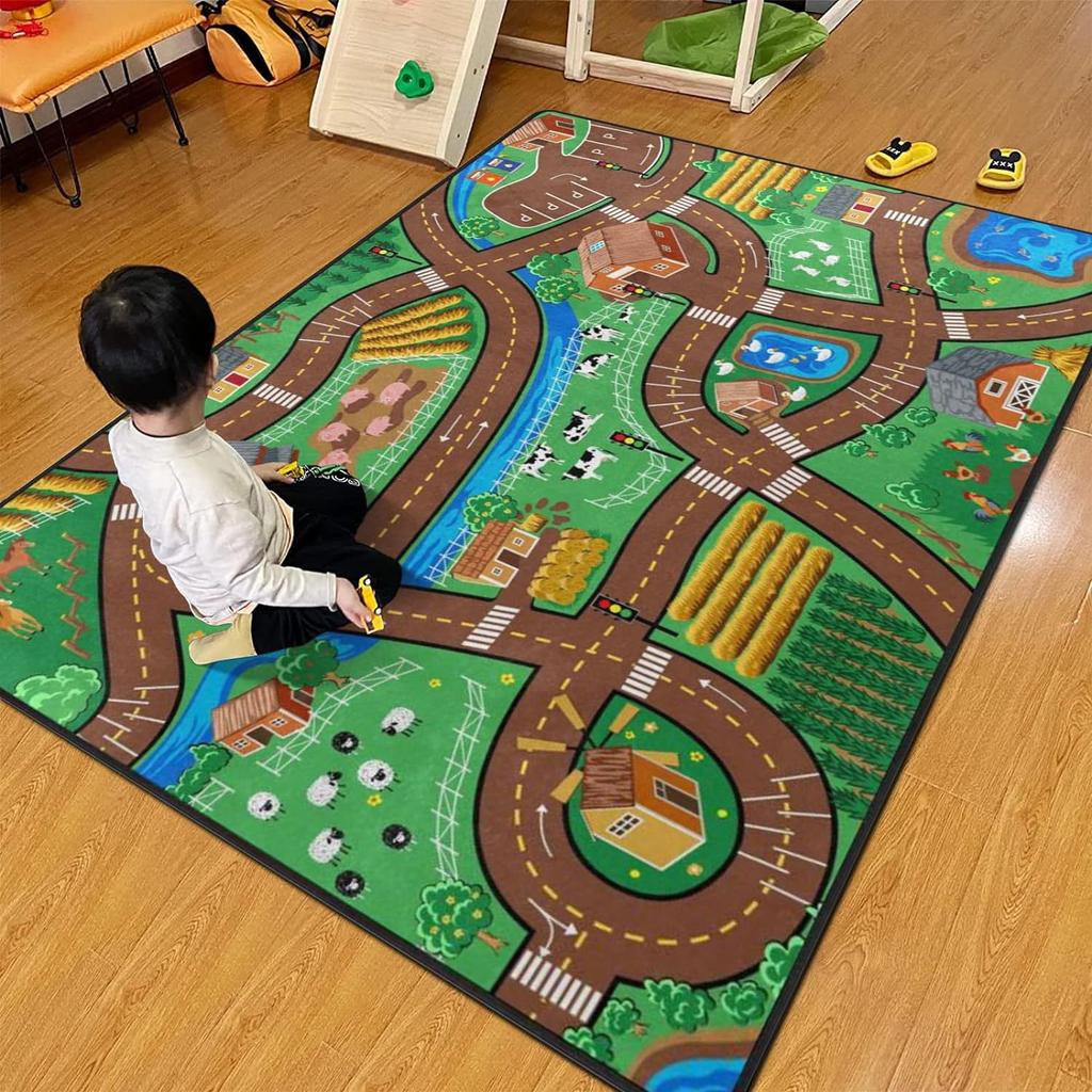 Dětská kreslená puzzle podložka Mapa dopravní dálnice Zábavná podlahová rohož Ložnice Vedle postele Podložka pro lezení miminka Domácí dekorace
