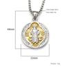 St.Benedict Exorzismus Edelstahl Zweiseitige Halsketten für Männer Zweiseitige Anhängerkette Kraftvolles Amulett Vintage Neu für Frauen Schmuck