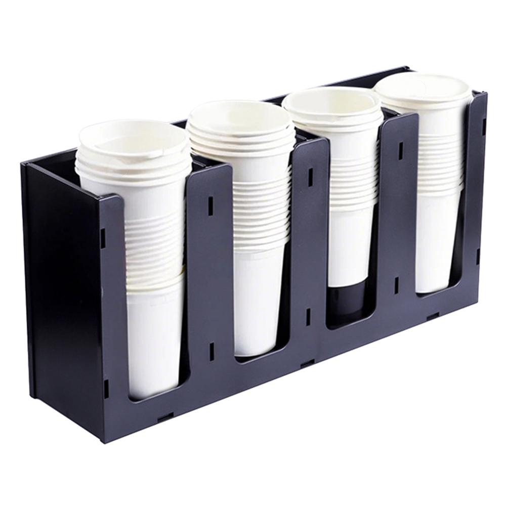

4 Compartments Acrylic Paper Cup Dispenser Organizer for Coffee Shop Milk Tea Store Restaurant Counter A