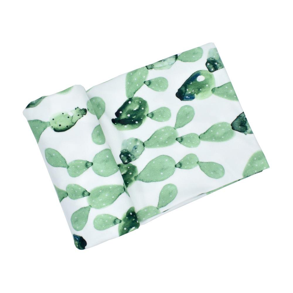 80*80cm  Multi-Functional Watercolor Printing Elastic Ultra-Flexible Towel Swaddle