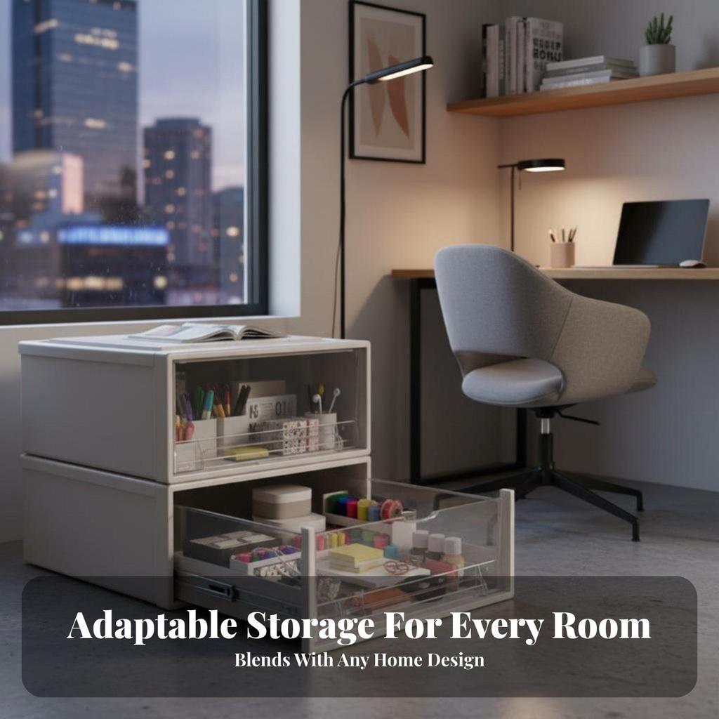 Drawer Organizer Box, Clear Storage Cabinet, Clothes Underwear Container for