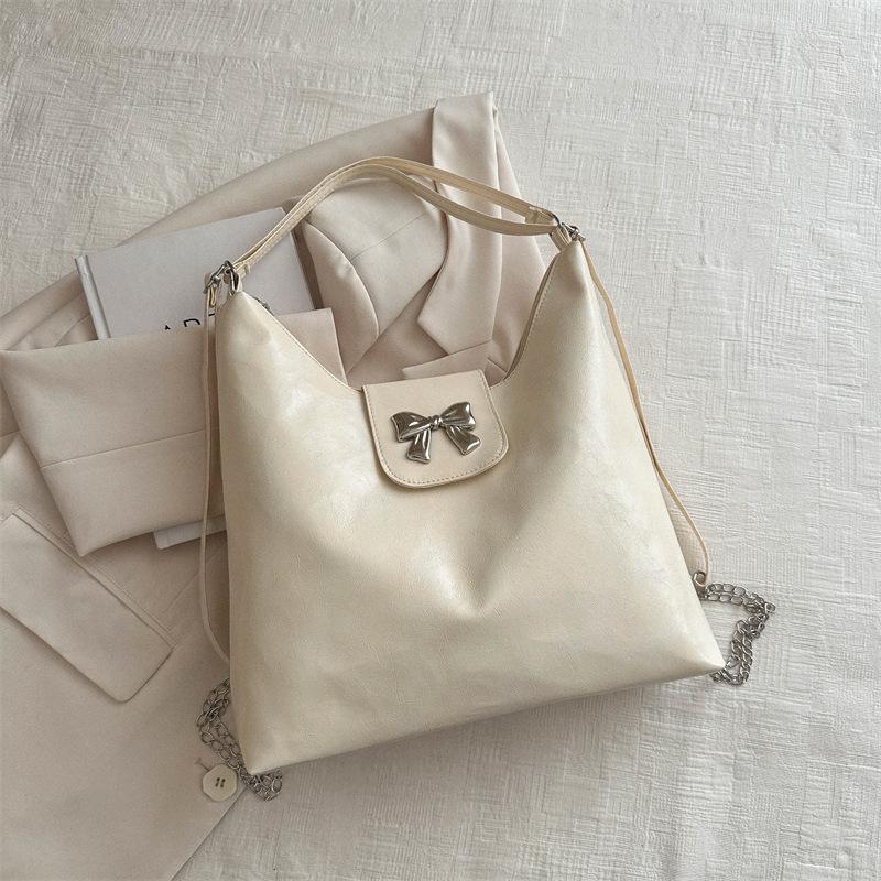 Cross Border Popular Women's Shoulder Bag Bow High-end Feel Texture Goddess Popular Commuting Crossbody Shoulder Bag