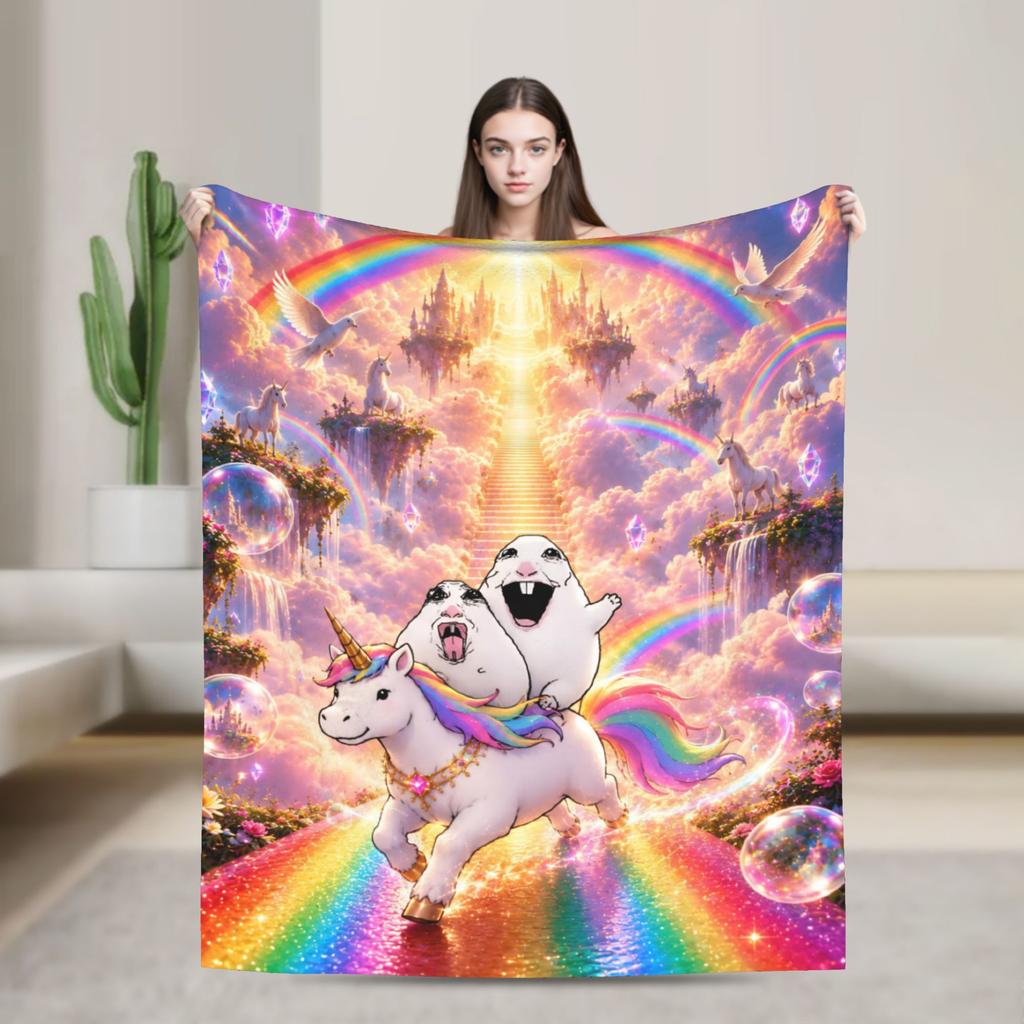 Relax Hamster Caveman Blanket Accessories Sofa Decorative Throw Blankets Lightweight Fleece for Bedroom