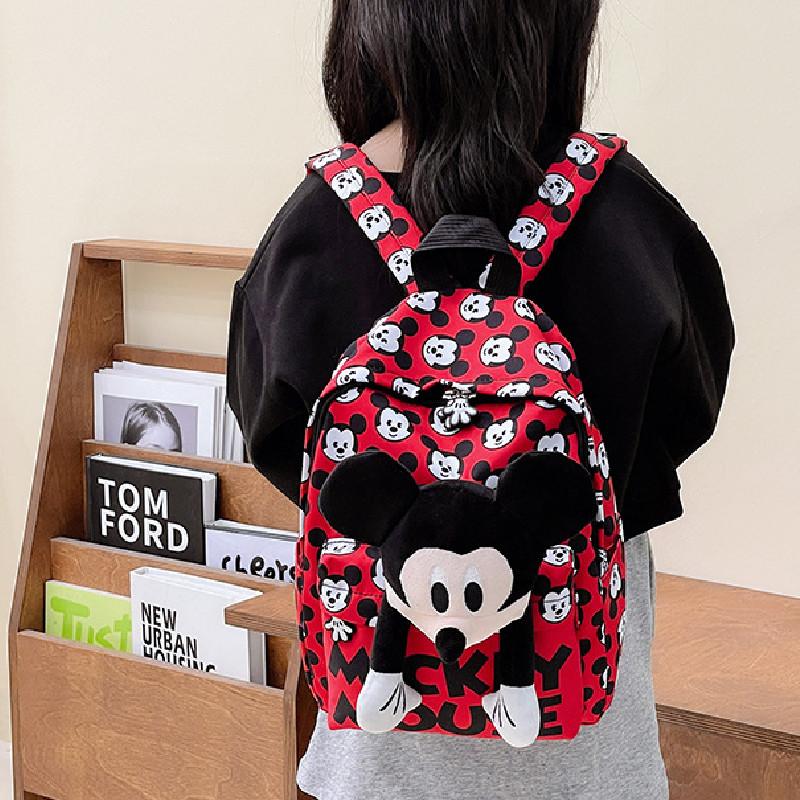 Disney Minnie Mickey Cartoon Printed Plush Doll Decoration Children Backpacks For Kindergarten Boys And Girls