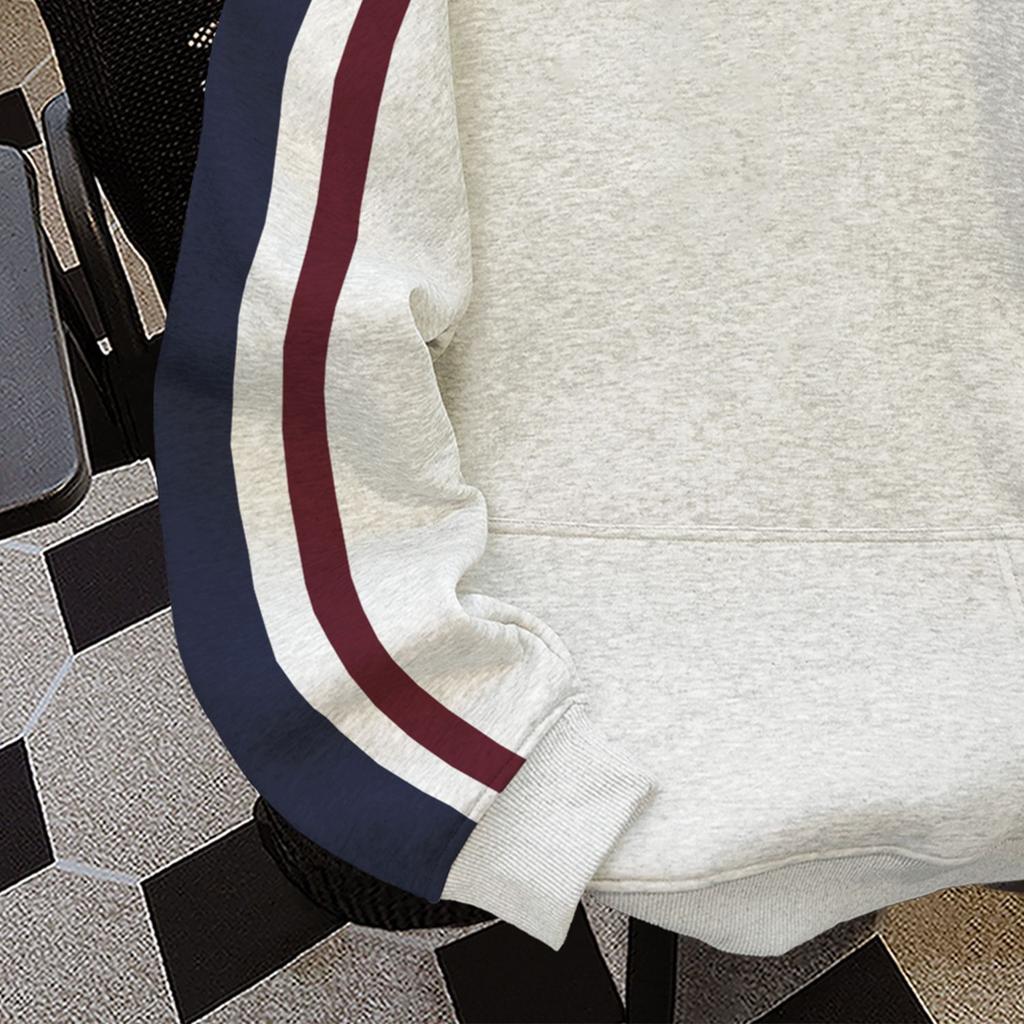 Loose Hooded Sweater Men's and Women's American Retro Splicing Pullover Top