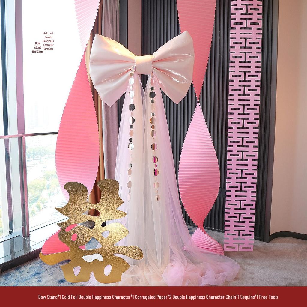 Wedding Decoration Set: Bridal Room, Engagement Banquet, Double Happiness & Large Bow