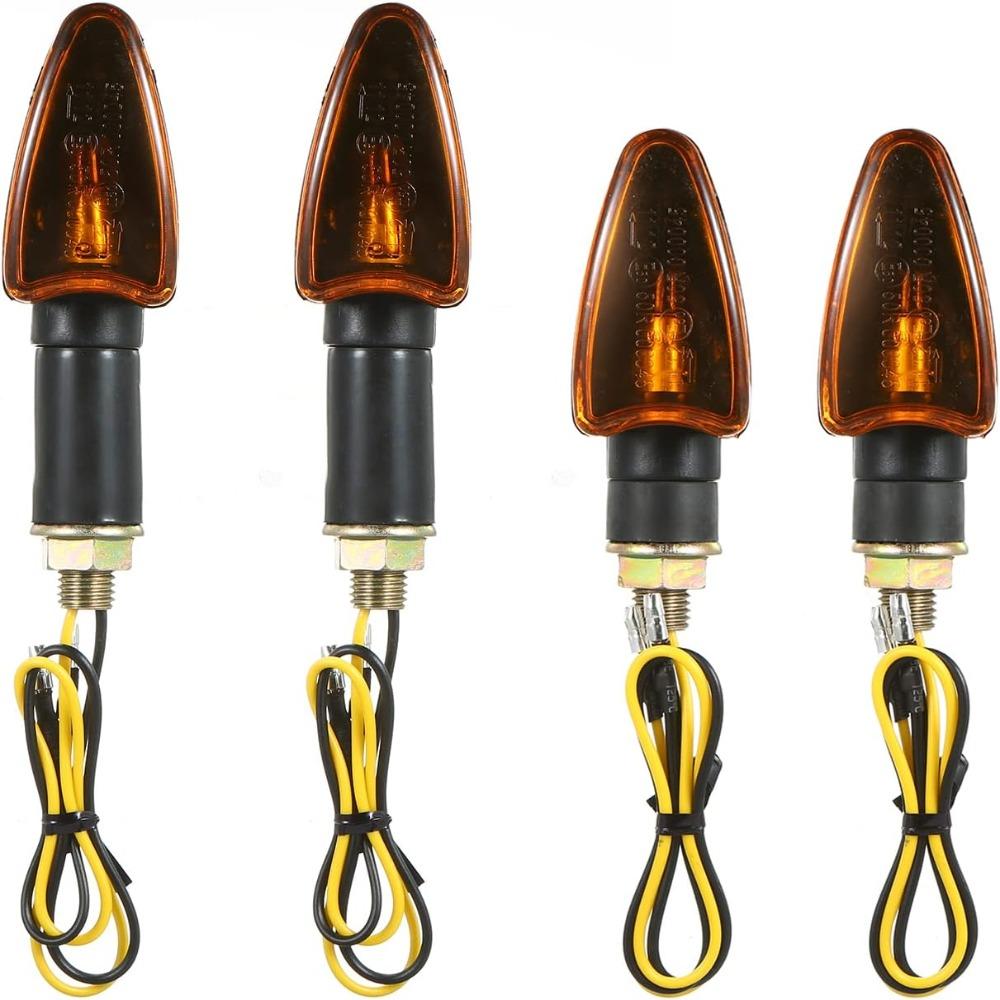 4PCS ABS Casing Turn Signal Indicator Light 8mm Interface Motorbike Indicator Lamp  For ATV