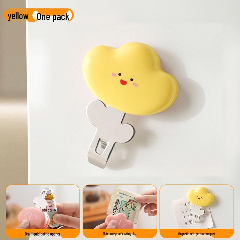 Multifunctional Cartoon Magnetic Bottle Opener and Snack Sealing Clip