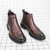 Fashion Hot Selling Men's Block Shoes Europe America Thick Soled High Top Leather Short Boots Business Men's Ankle Boots Versatile
