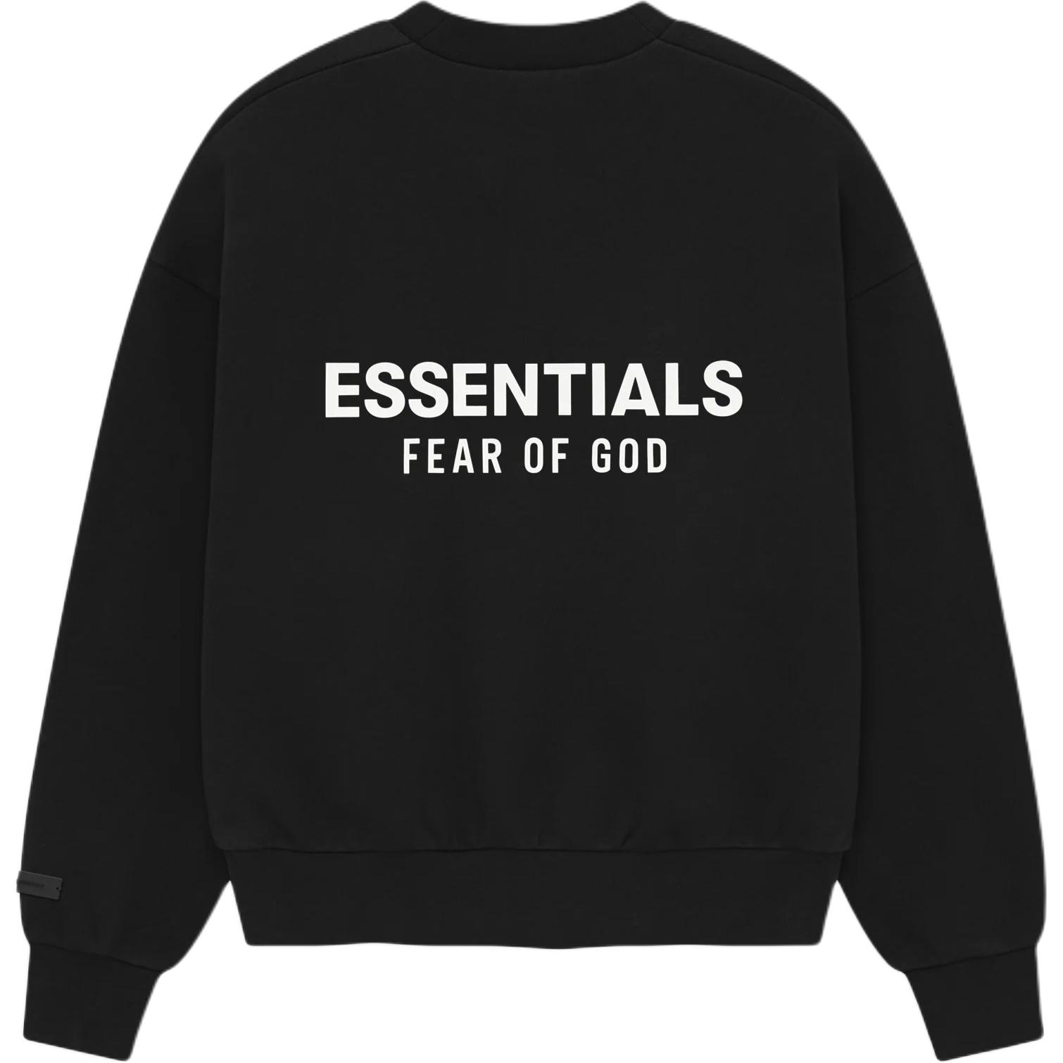 Fear of God Essentials Classic Fit Fleece Crewneck Jet Black Unisex 192AS252040F L