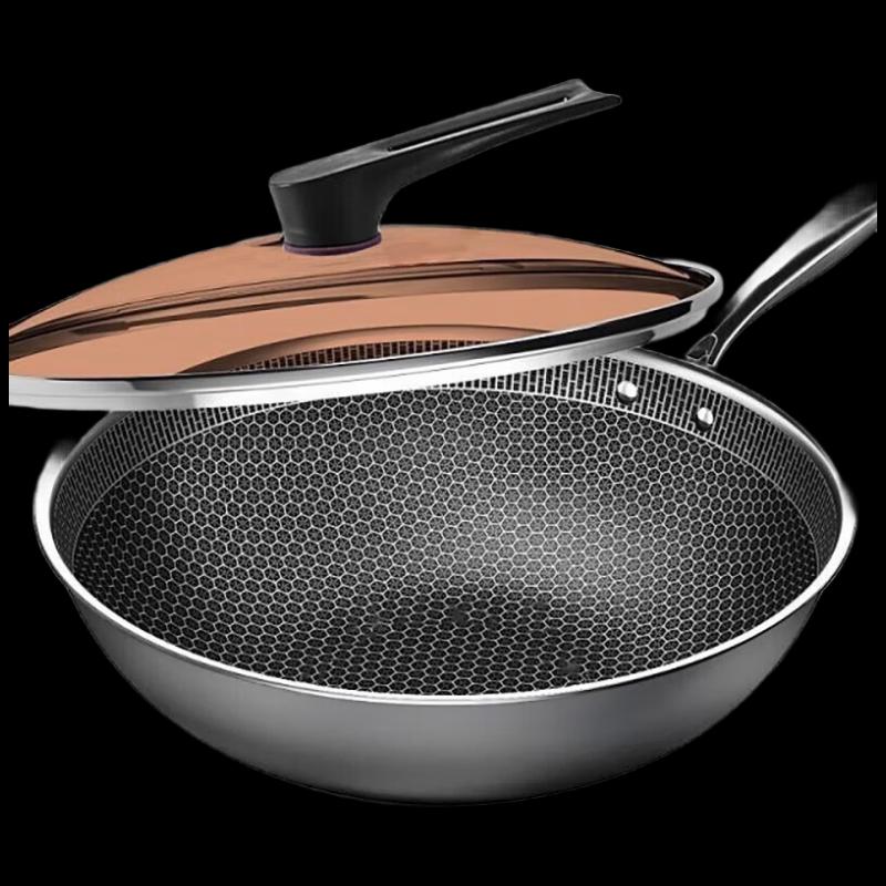 KOBACH 304 Stainless Steel Honeycomb Non-stick Wok, 32cm
