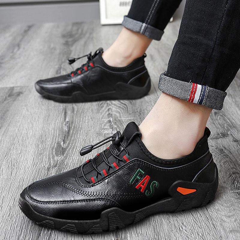 

2024 spring new casual men s shoes one-pedal leather shoes men s fashion British shoes trend sports casual shoes 39 белый