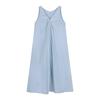 [Original fabric] Temperament V-neck kink pullover vest skirt women's summer new loose French holiday style jumpsuit
