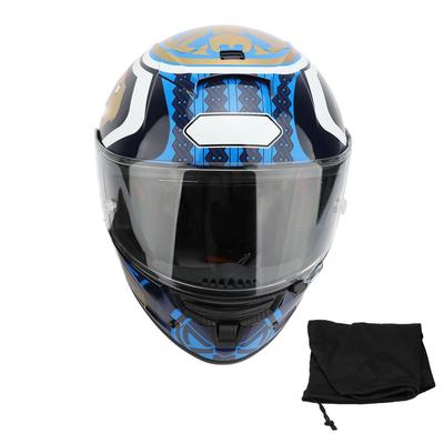 Motorcycle Helmet Stylish Look Adjustable Reliable Guard Breathable Motorbike Full Face Helmet for Men Women L: 59 ‑