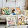 Skip And Loafer Youth Campus Animation Pillow Case Square Pillow Bedroom Sofa Leisure Comfort Living Room Home Decoration 40X40
