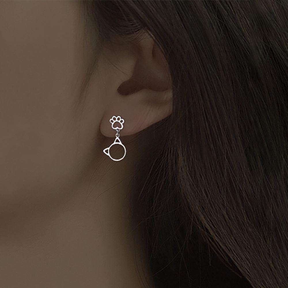 Cute Sweet Woman Party Korean Girls Ear Buckle Cat Stud Earring Cat's Paw Earring Fashion Jewelry