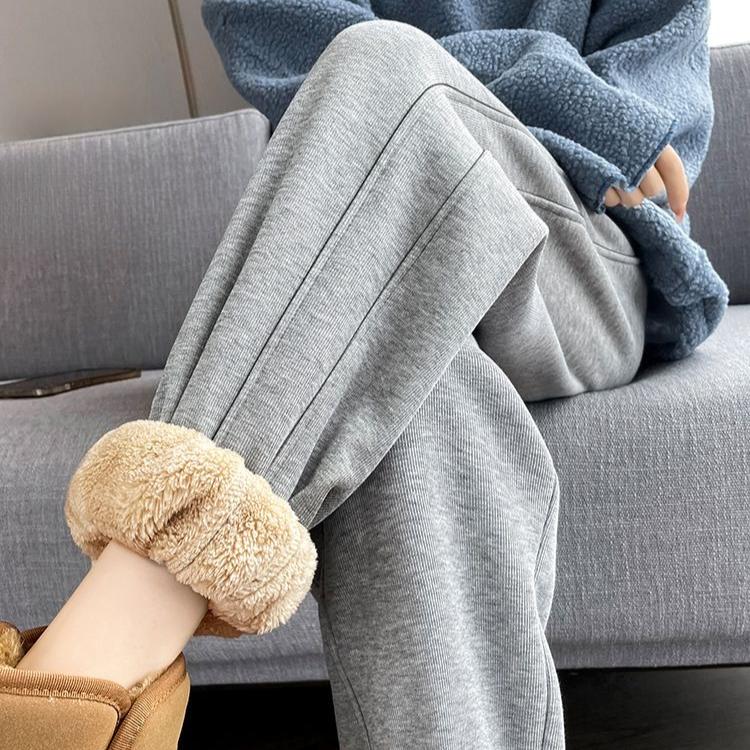 

Женские зимние брюки из овечьей шерсти, утолщенные, с подкладкой, теплые, спортивные, повседневные, большого размера, свободные, для женщин среднего и пожилого возраста 4XL светло-серый