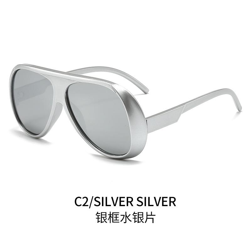 2026 Trendy Vintage Sunglasses Men's And Women's Luxury Brand Personalized Gradient Tea Blue Shades Oversized Pilot Sun Glasses