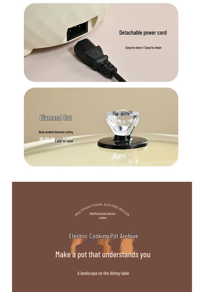 Xiangke Double-Layer Ceramic Electric Cooker: 24CM Non-Stick Hot Pot with Steamer