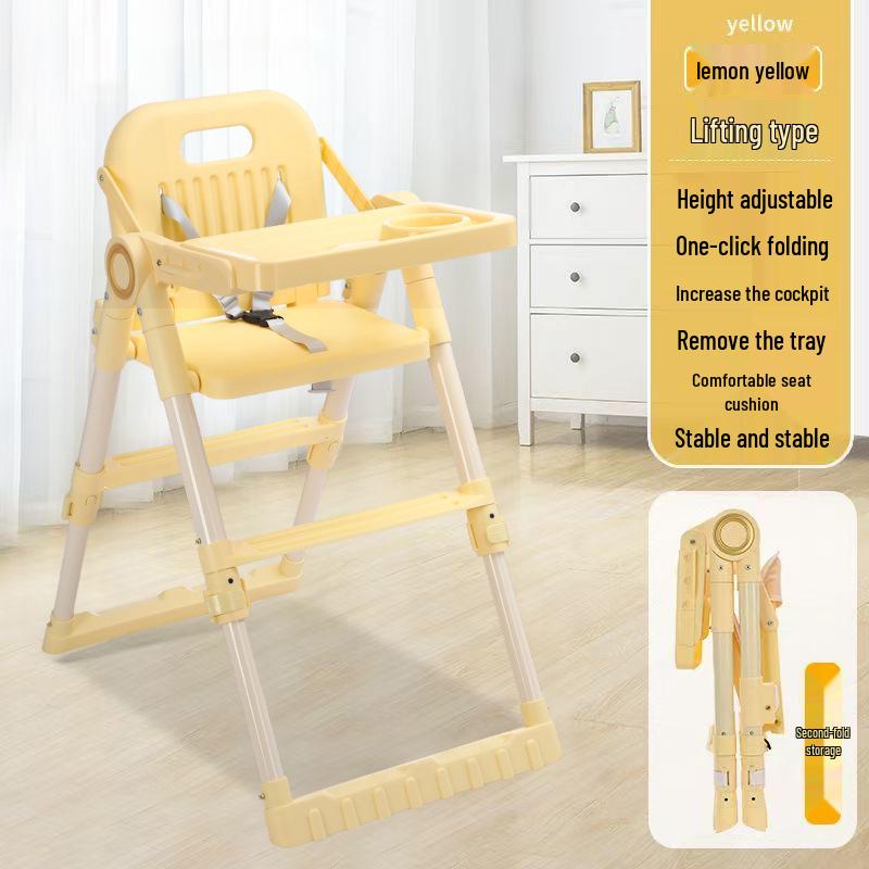 Compact Foldable Baby High Chair: Multifunctional, Portable Dining Seat for Infants and Toddlers