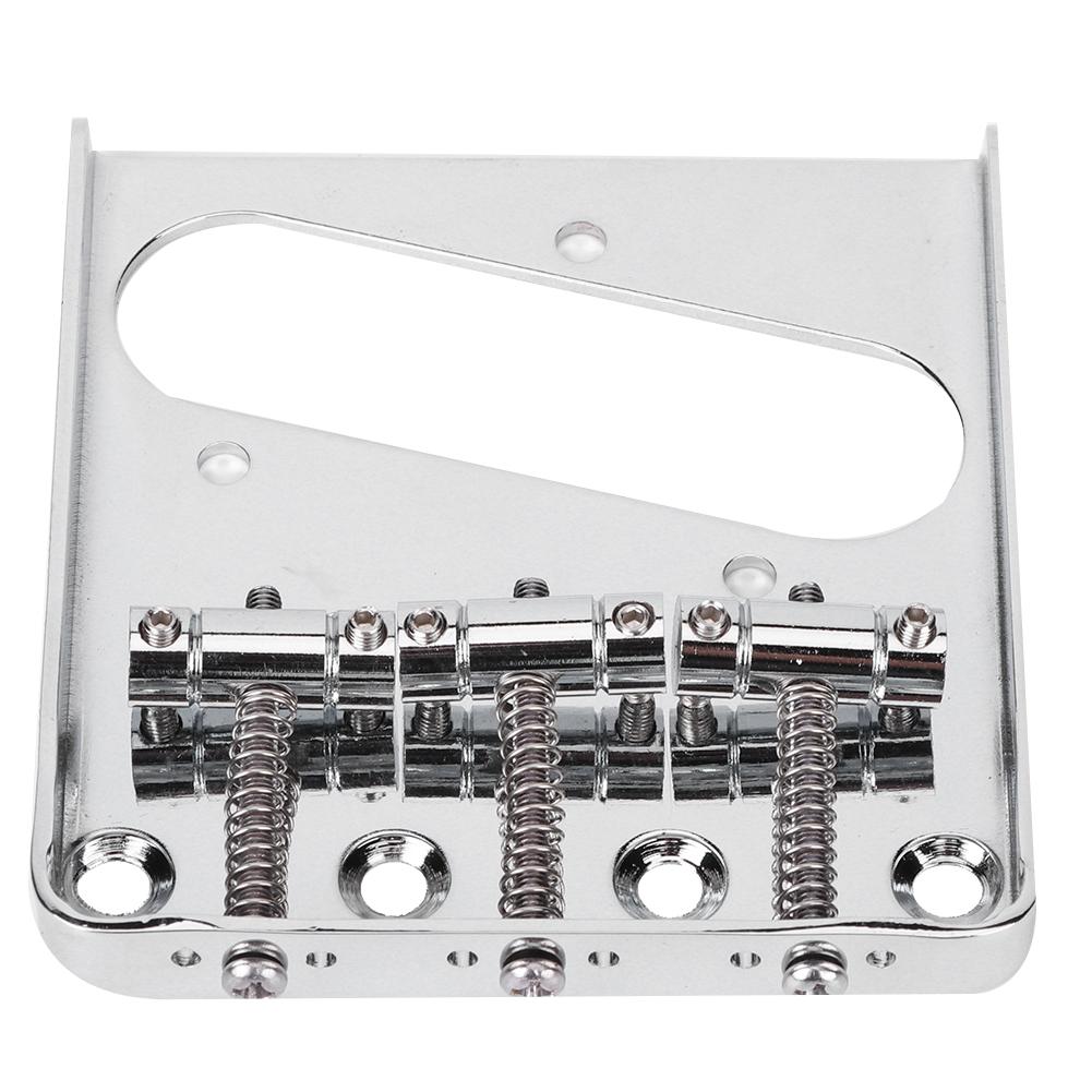 Electric Guitar Saddle Bridge 3‑Saddle Fixed for TL Set Replacement Electric InstrumentSilver