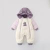 Baby Down Snowsuit 2026 Winter Infant Hooded Puffer Jumpsuit Girls 1-3 Years Extra Warm Outfit