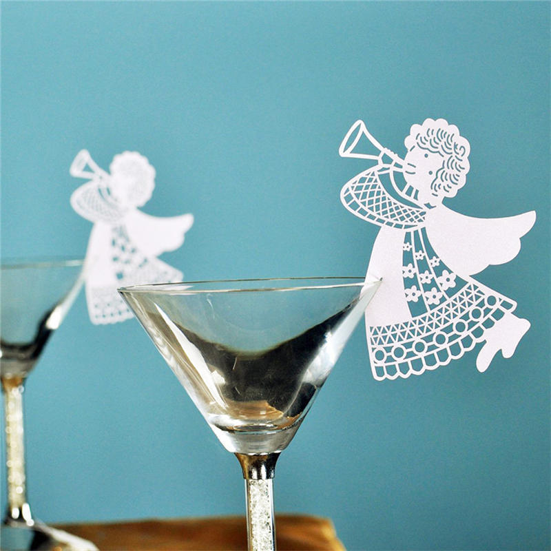 Hot Flying Angel Name Place Card For Wedding Party Table Wine Glass Decoration