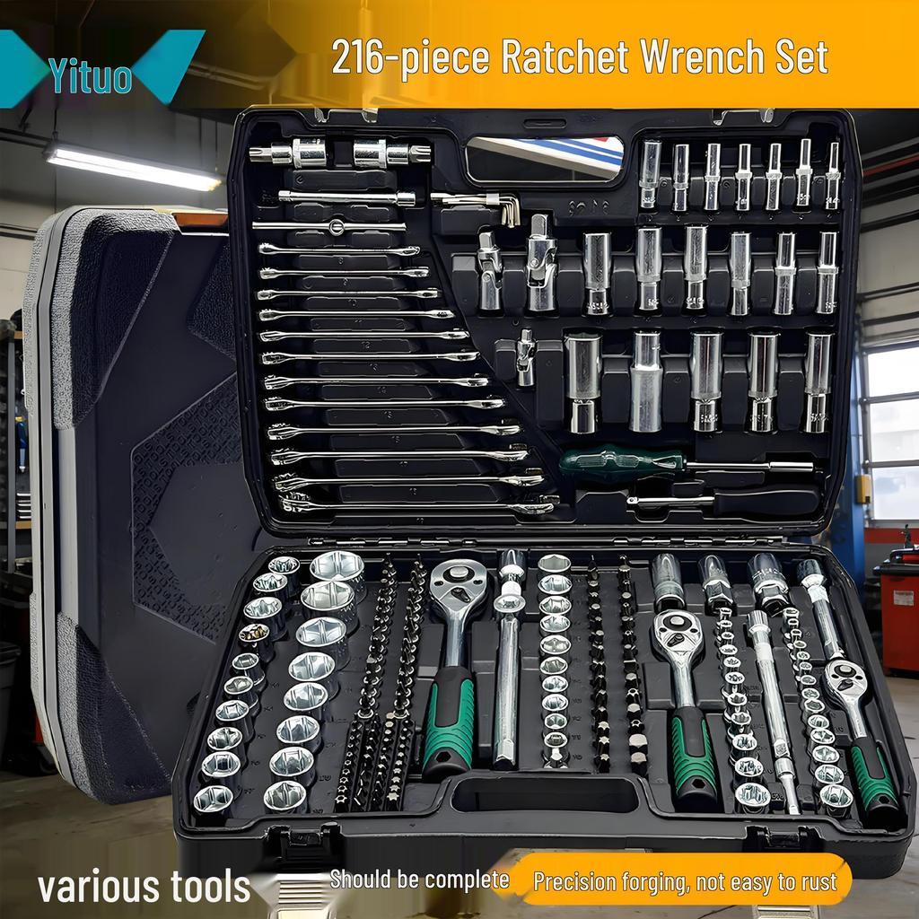 216-Piece Vertical Car Repair Socket & Mechanic Tool Set