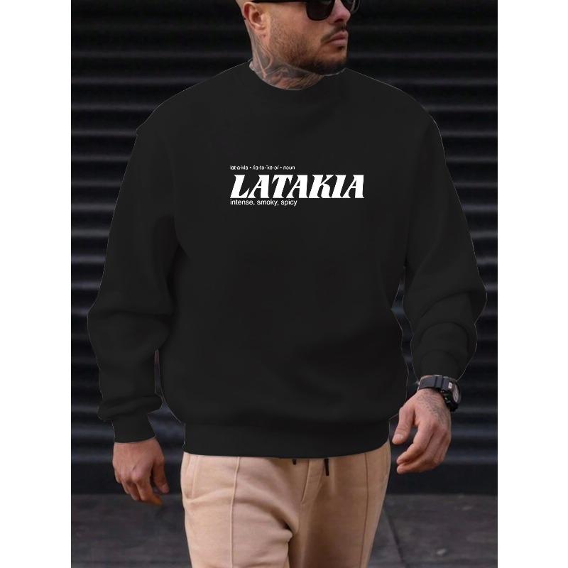 Men's Latakia Intense Smoky Spicy Pattern Casual Crew Neck Sweatshirt.