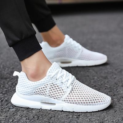 Men's Shoes Summer Breathable Sports Casual Thin White Shoes Men's Mesh Shoes Summer Mesh Hollow Mesh Cloth Shoes Trendy Shoes