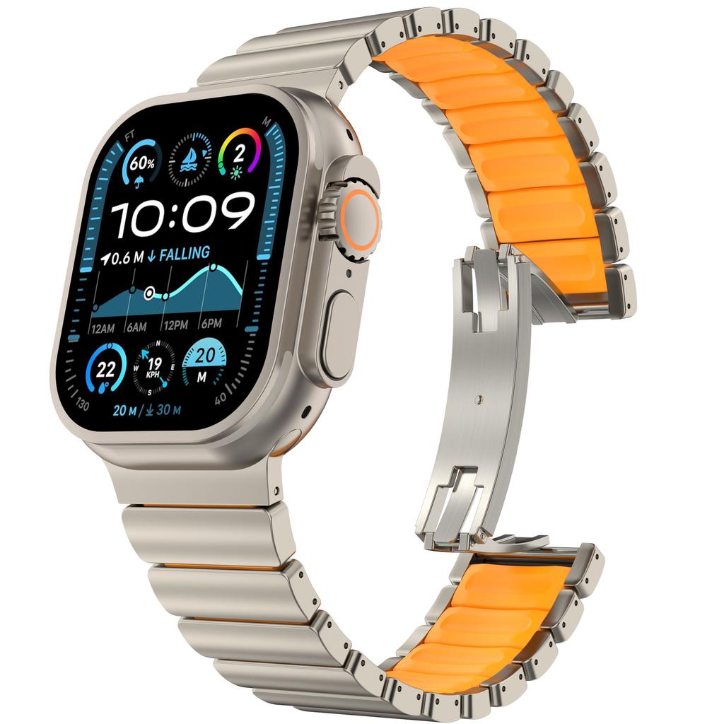 Titanium Watchband for Apple Watch Ultra 3 2 Series 11 10 9 8 7 6 SE3 Butterfly Clasp Strap for Iwatch 49mm 46mm 45mm 44mm Belt