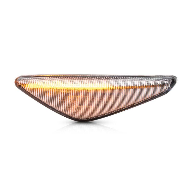 1Pair Clear Lens Sequential LED Side Fender Marker Lights Fit For BMW 3 E46 325Ci 330Ci Coupe Convertible 2-Door 2004-2006
