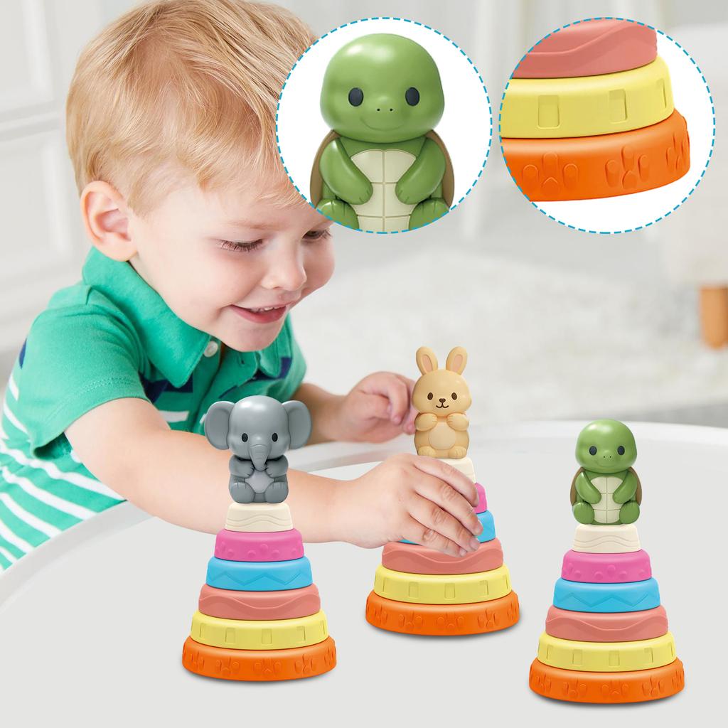 Kids Cartoon Animal Stacking Game , Fun Balancing & Skill,Building Toy With Cute Animal Figures
