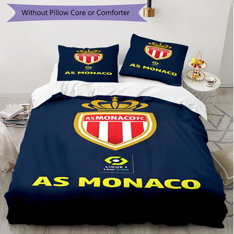 3pcs Duvet Cover Set (1*Duvet Cover + 2*Pillowcase, Without Core), AS Monaco Print Soft All‑Season Bedding Set, Home Bedroom Decor Gift