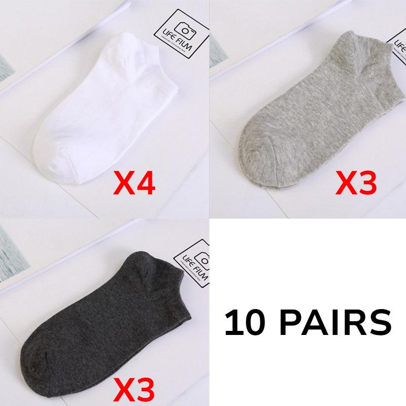 

5 пар женских белых и черных носков до щиколотки, женские носки, дышащие спортивные носки, однотонные носки-лодочки, удобные полиэстеровые носки 10 Pairs