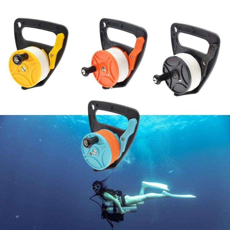 Diving Reel with Thumb Stoppers 46m/150ft Scubas Ratchets Dives Reel for Underwater Scubas Diving Snorkeling Enduring
