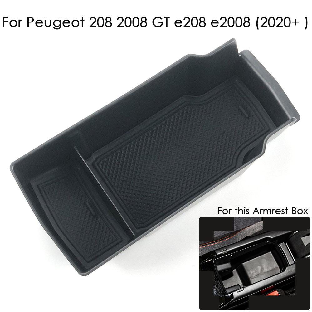 Automobile Armrest Storage Box For Peugeot 308 408 2008 3008 4008 5008 Center Console Container Storage Organizer Car Accessorie