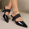 Sexy Pointed Toe High Heel Nude Mules Slippers Women Summer 2026 Comfort Spike Heel Elegant Solid Sandals Woman's Party Shoes