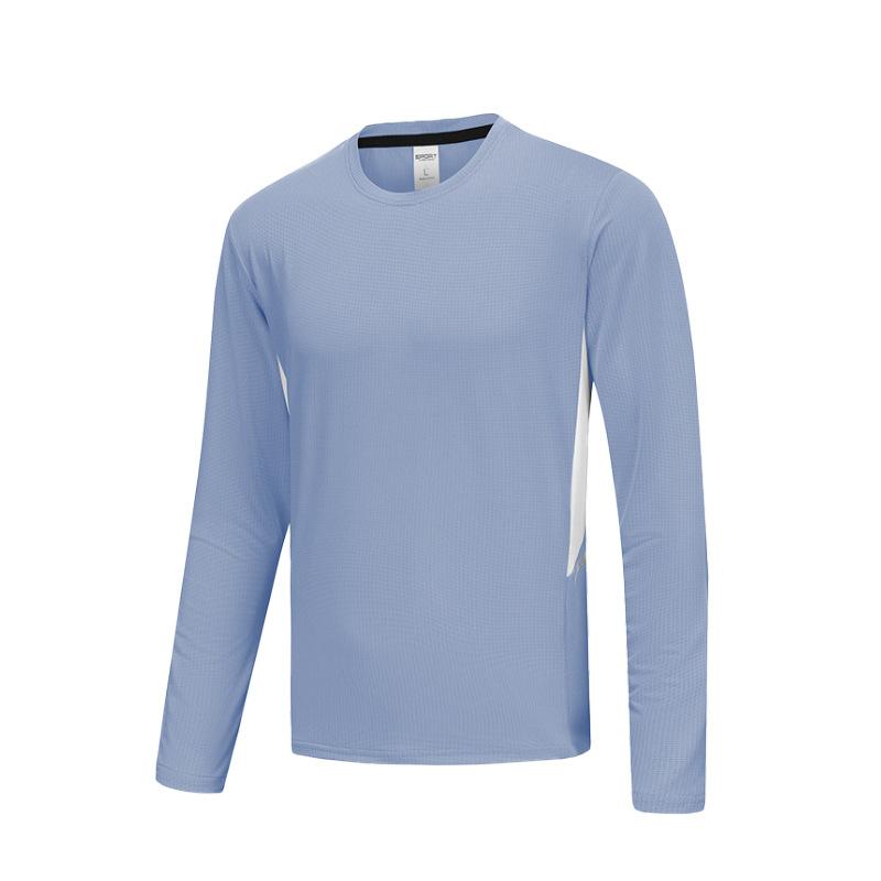 Men s Lightweight Ice Silk Running Shirt Quick-Dry Long Sleeve Athletic Top for Basketball Fitness M